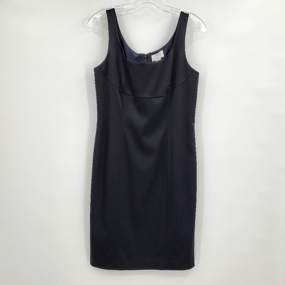 Ann Taylor Loft Black Satin Sheath Dress - Picture 1 of 9